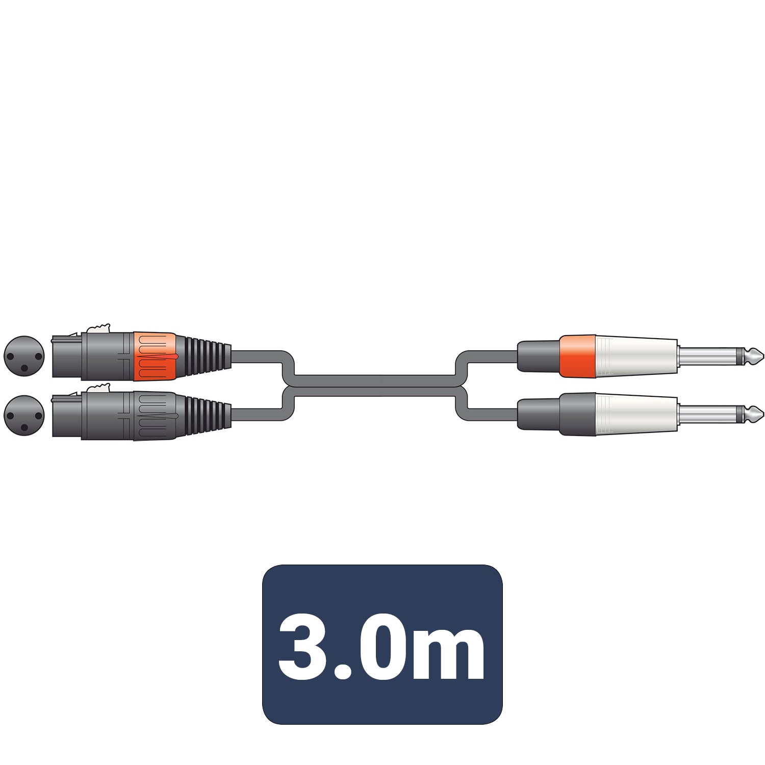 Citronic Classic Audio Lead 2 XLR Female - 2 Mono Jack 3.0m - view 3