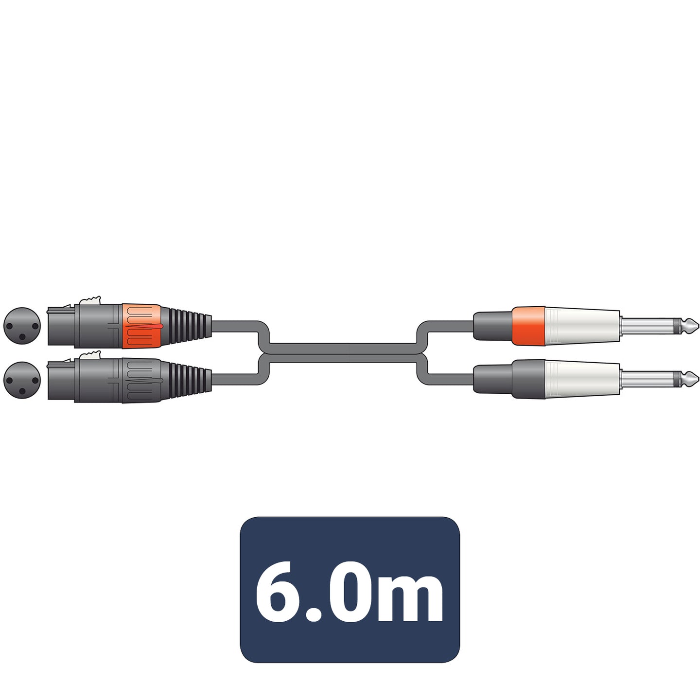 Citronic Classic Audio Lead 2 XLR Female - 2 Mono Jack 6.0m - view 2