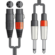 Citronic Classic Audio Lead 2 XLR Female - 2 Mono Jack 6.0m
