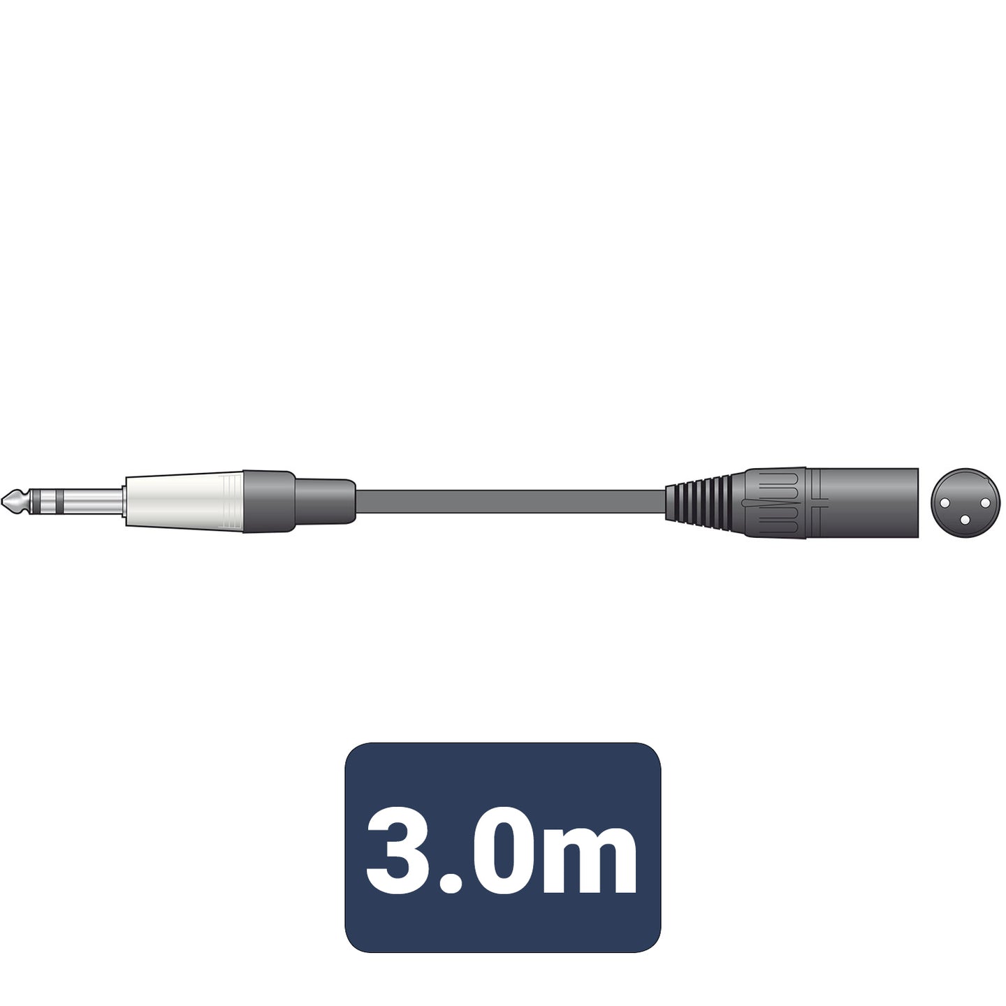 Citronic Classic Audio Lead TRS 6.3mm Jack - XLR Male 3.0m - view 2