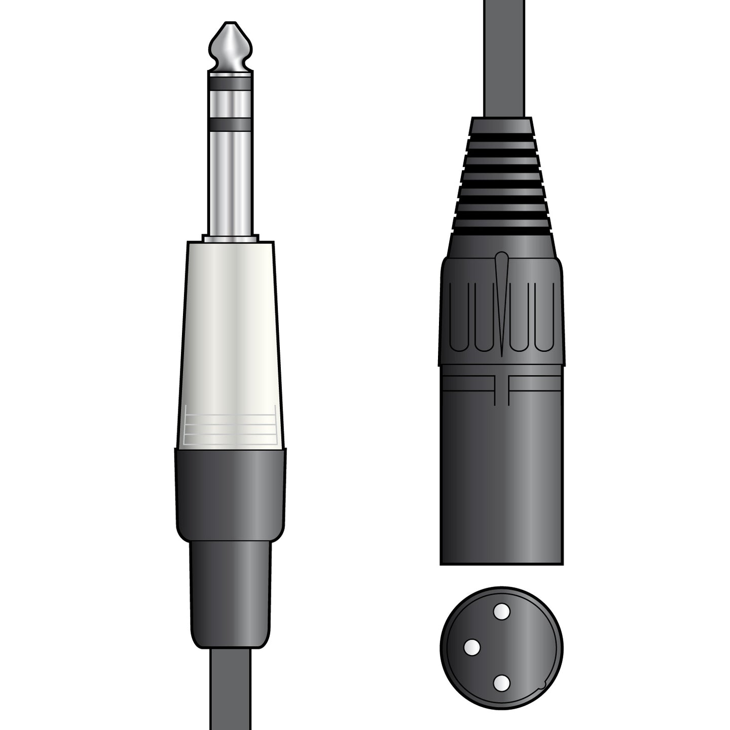 Citronic Classic Audio Lead TRS 6.3mm Jack - XLR Male 3.0m