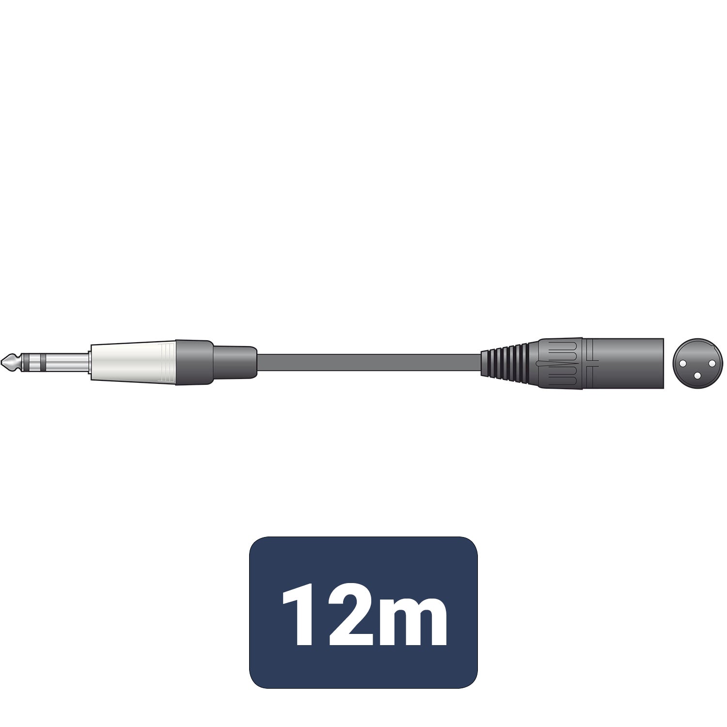 Citronic Classic Audio Lead TRS 6.3mm Jack - XLR Male 12.0m - view 2