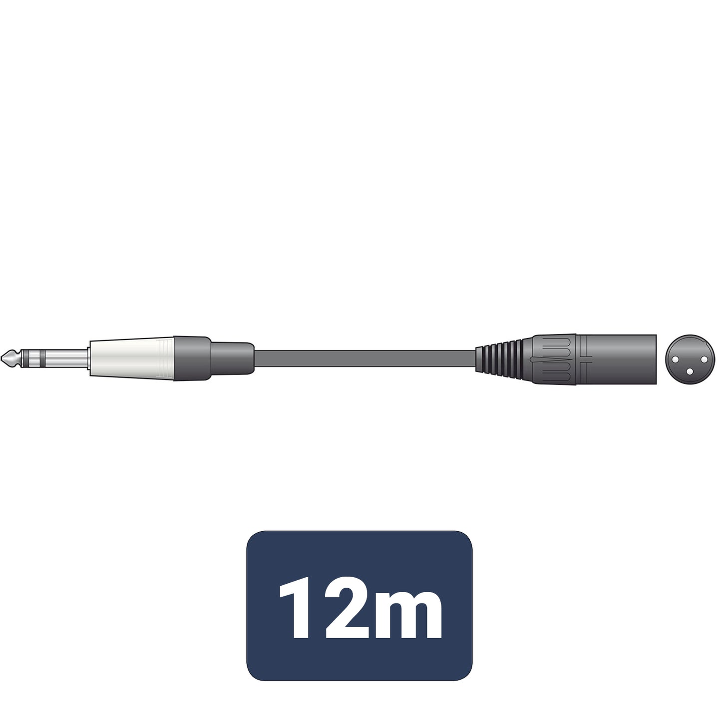 Citronic Classic Audio Lead TRS 6.3mm Jack - XLR Male 12.0m - view 2