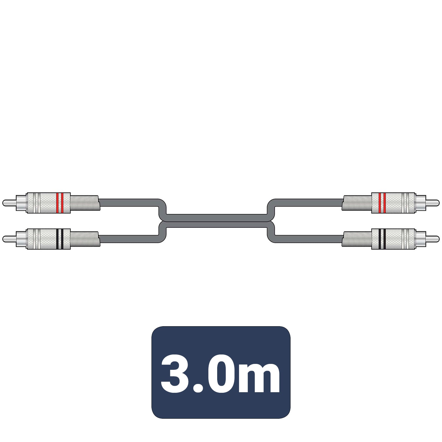 Citronic Classic Audio Lead 2 RCA Plugs - 2 RCA Plugs 3.0m - view 3