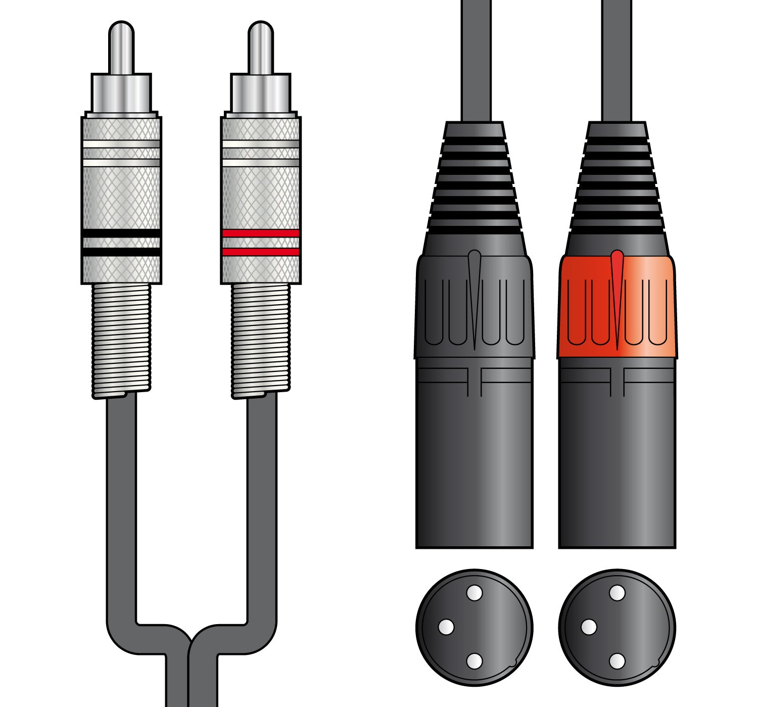 Citronic Classic Audio Lead 2 RCA Plugs - 2 XLR Male 1.5m