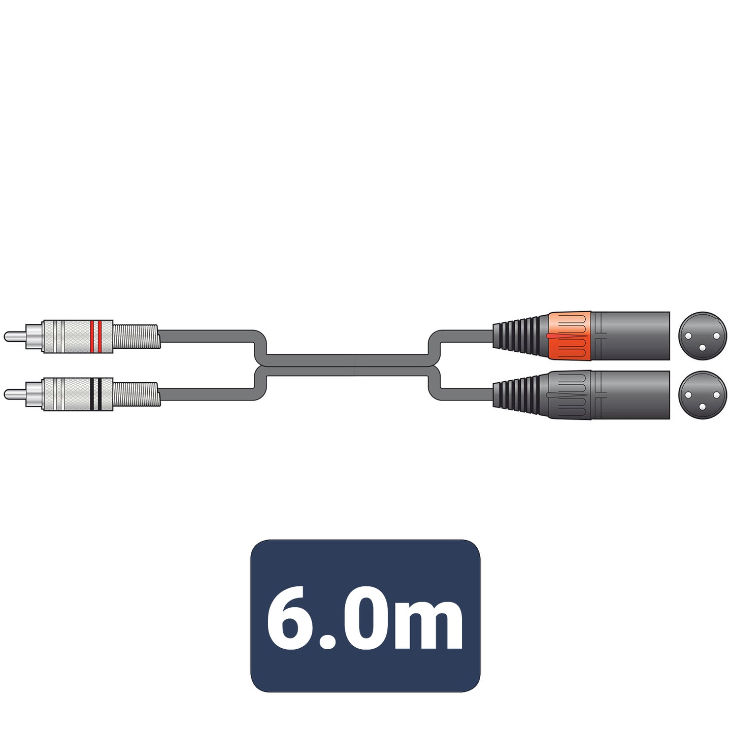 Citronic Classic Audio Lead 2 RCA Plugs - 2 XLR Male 6.0m - view 3