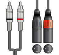 Citronic Classic Audio Lead 2 RCA Plugs - 2 XLR Male 6.0m