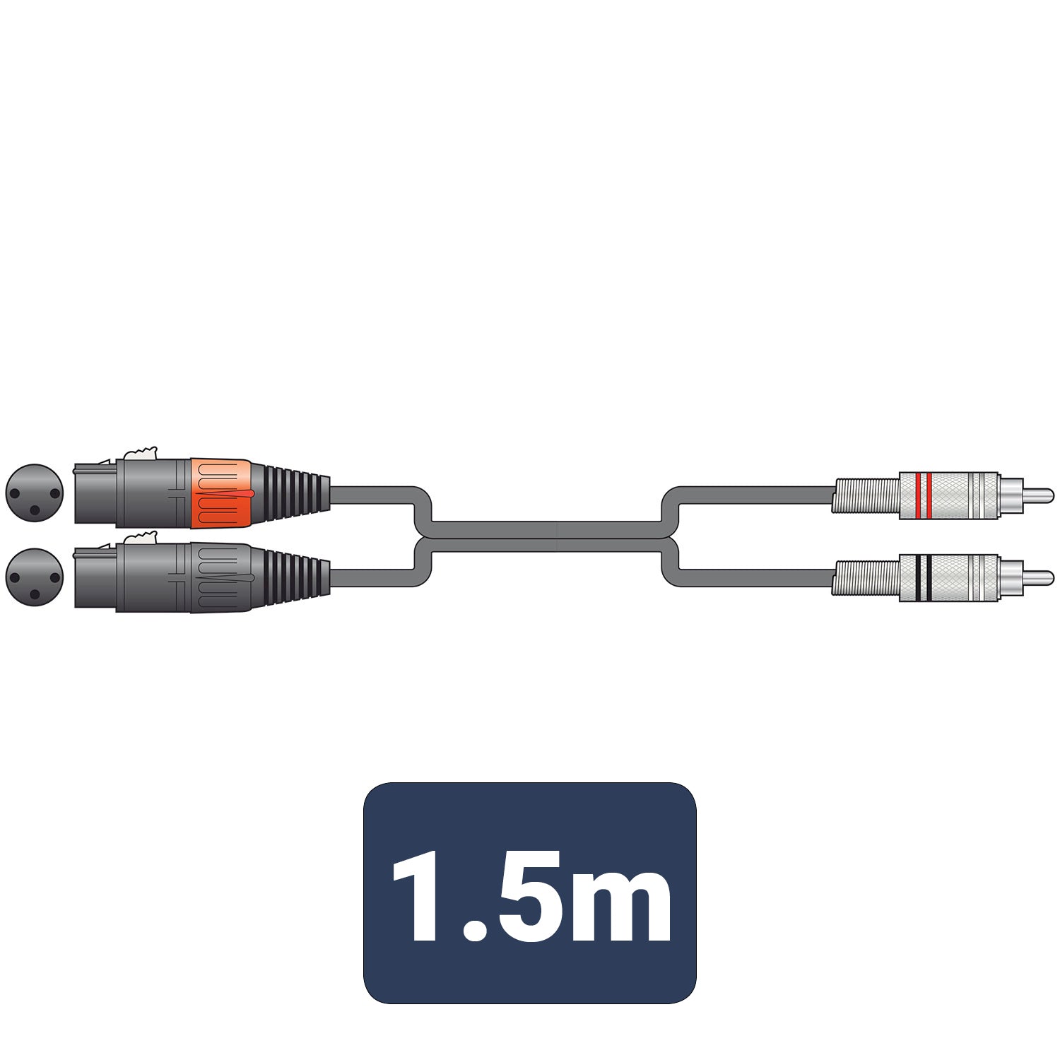 Citronic Classic Audio Lead 2 XLR Female - 2 RCA Plugs 1.5m - view 3