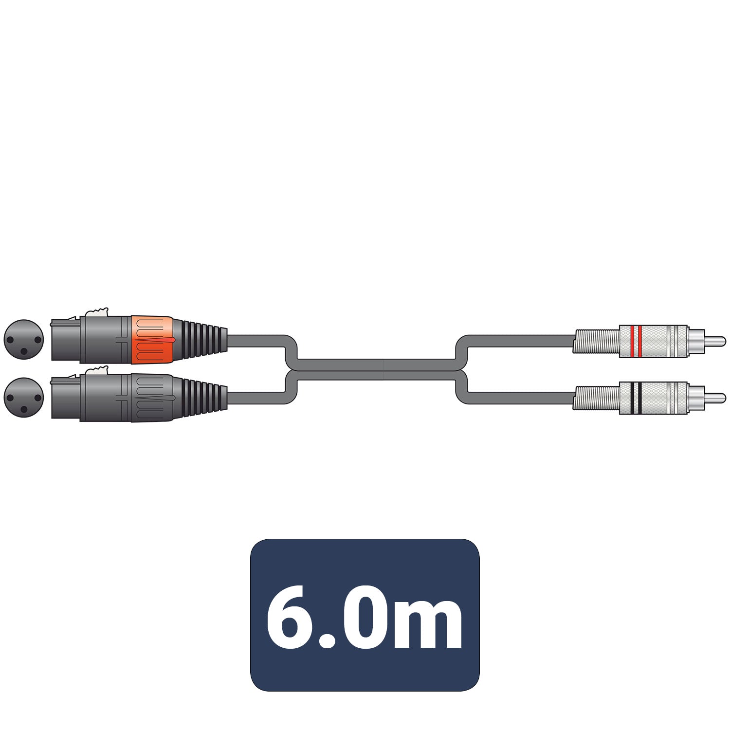 Citronic Classic Audio Lead 2 XLR Female - 2 RCA Plugs 6.0m - view 3