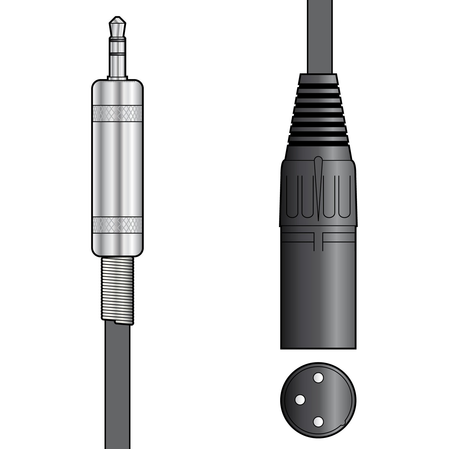 Citronic Classic Audio Lead 3.5mm Jack Plug - XLR Male 0.5m