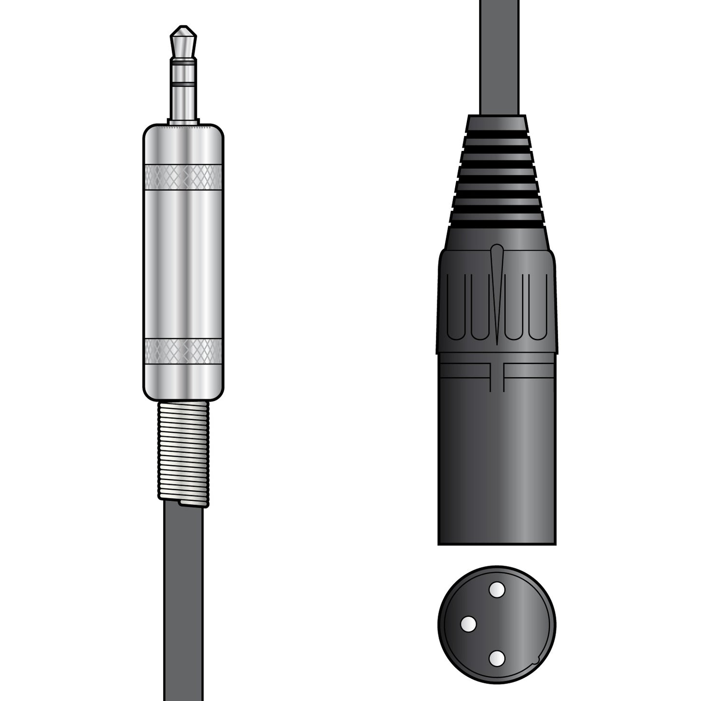 Citronic Classic Audio Lead 3.5mm Jack Plug - XLR Male 0.5m