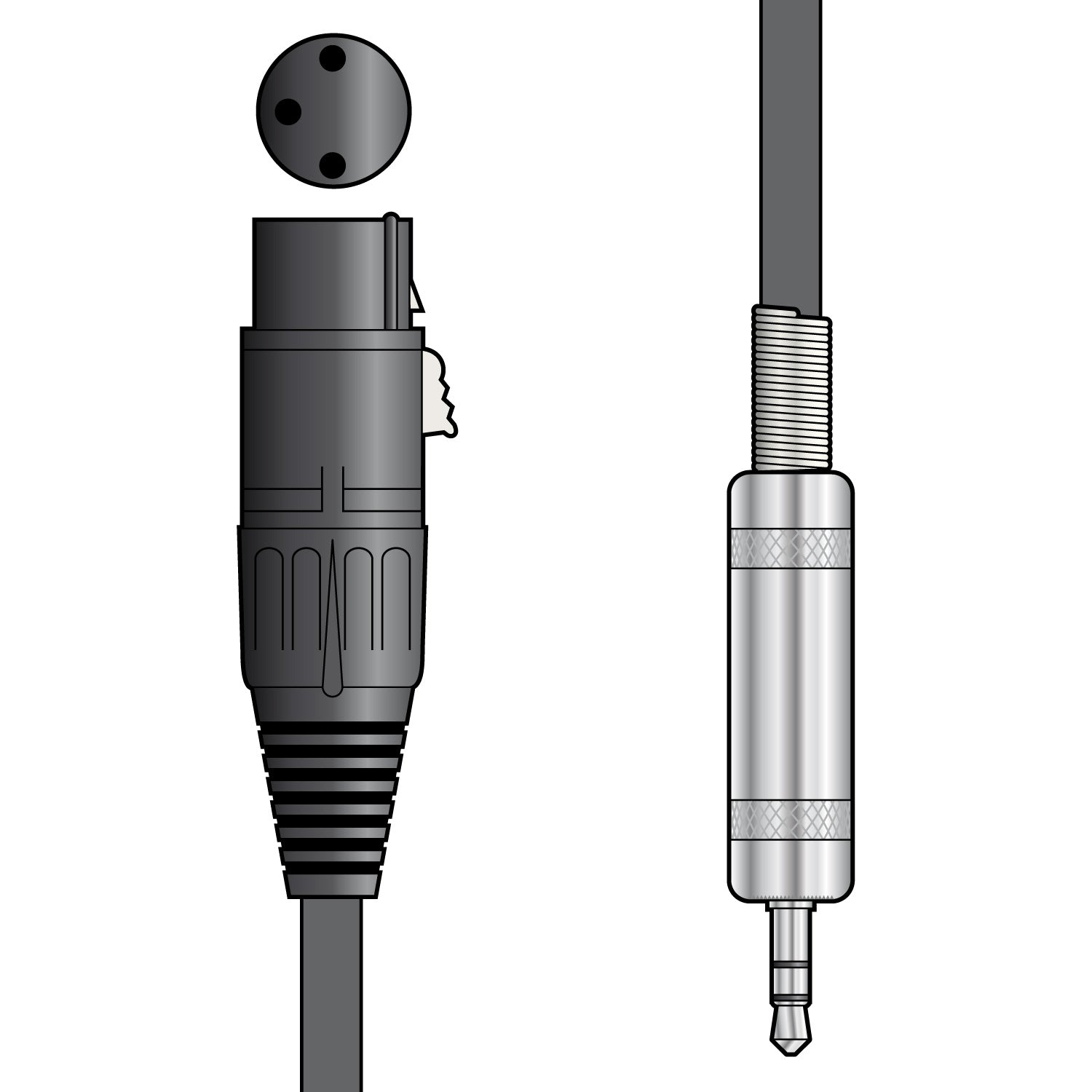 Citronic Classic Audio Lead XLR Female - 3.5mm Stereo Jack 0.5m