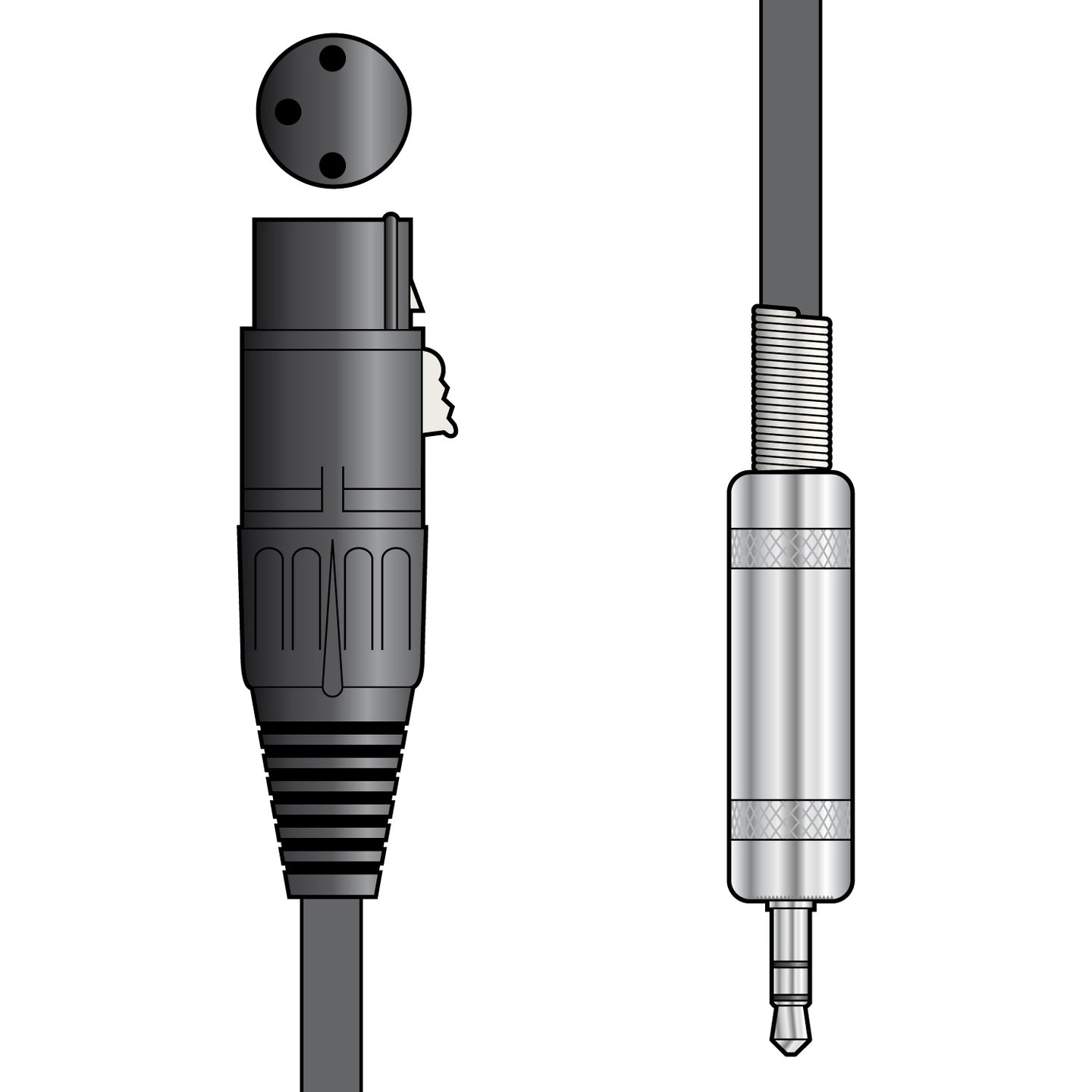 Citronic Classic Audio Lead XLR Female - 3.5mm Stereo Jack 0.5m