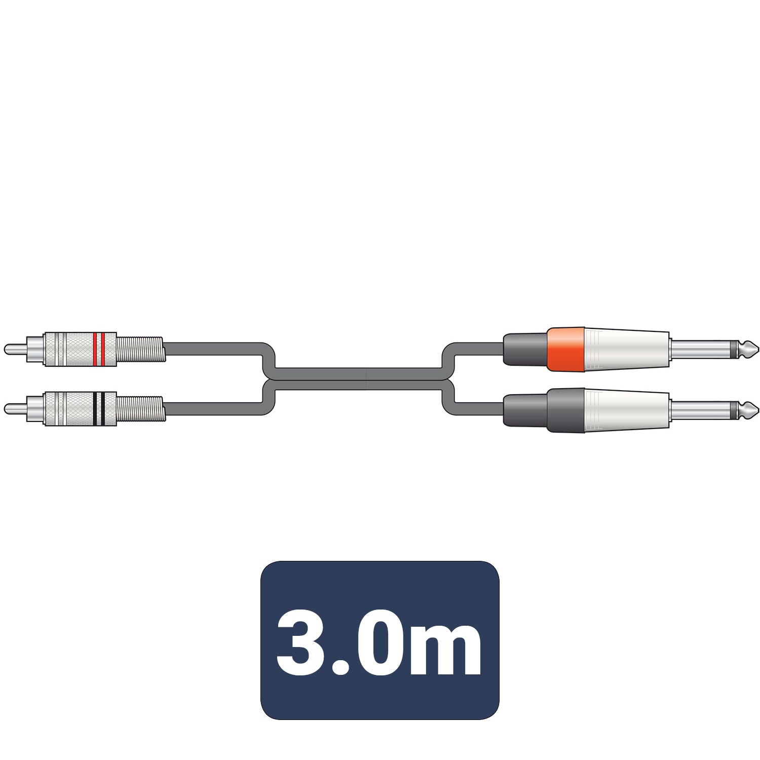 Citronic Classic Audio Lead 2 Mono Jacks - 2 RCA 3.0m - view 3