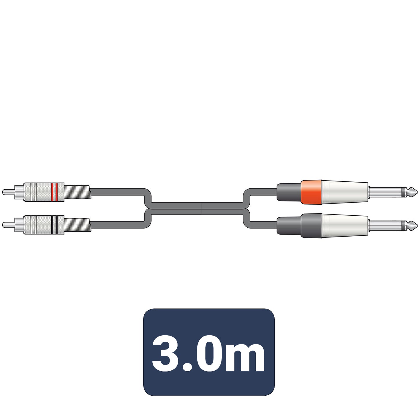 Citronic Classic Audio Lead 2 Mono Jacks - 2 RCA 3.0m - view 3