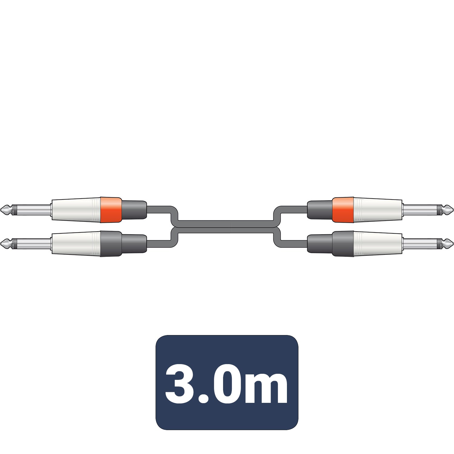Citronic Classic Audio Lead 2 6.3mm Jack - 2 6.3mm Jack 3.0m - view 2