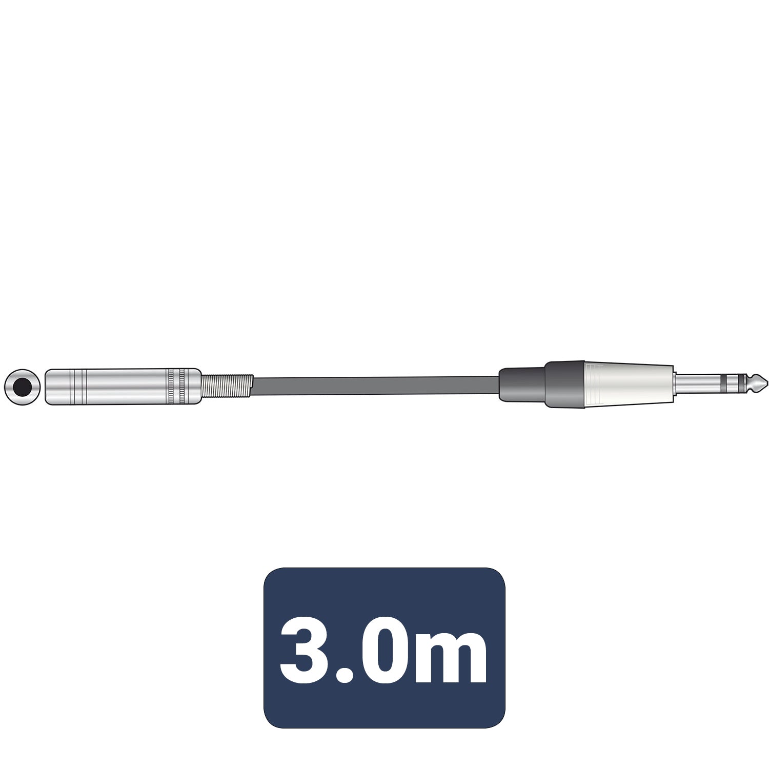 Citronic Classic Audio Lead 6.3mm Plug - 6.3mm Socket 3.0m - view 2