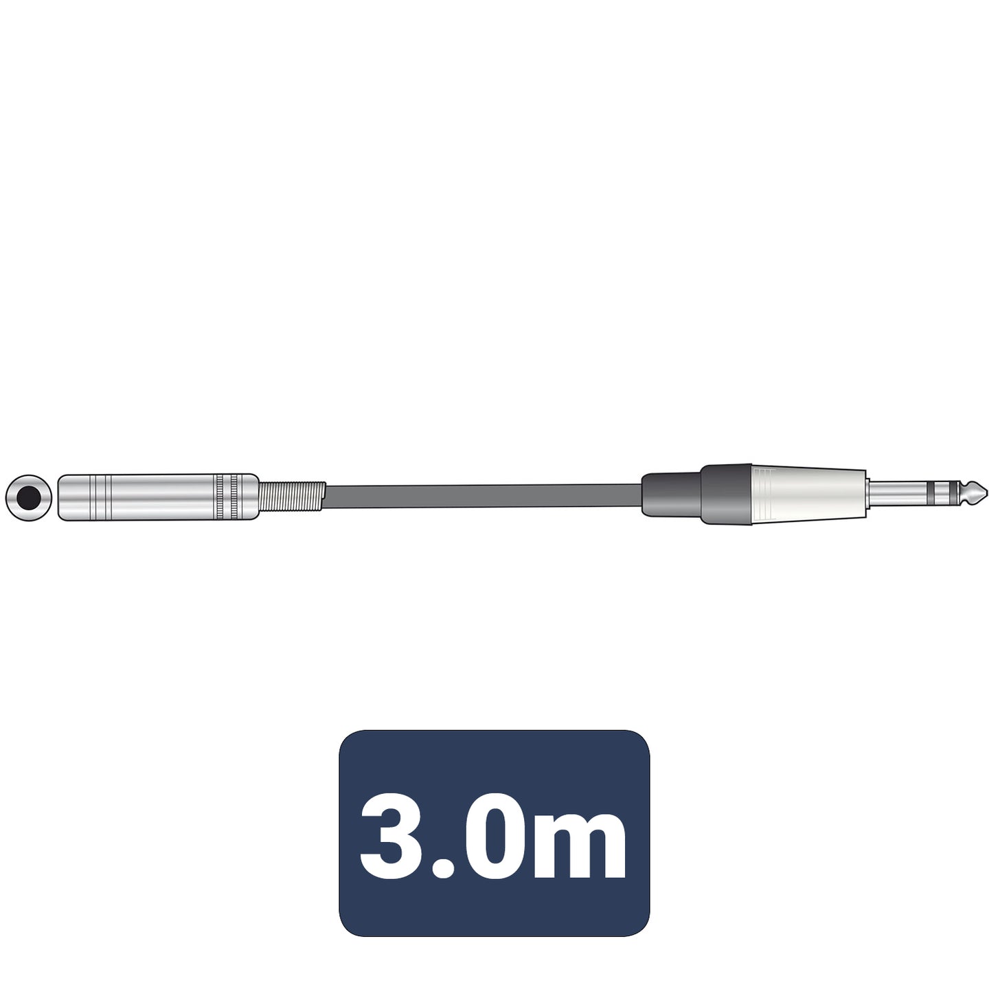 Citronic Classic Audio Lead 6.3mm Plug - 6.3mm Socket 3.0m - view 2