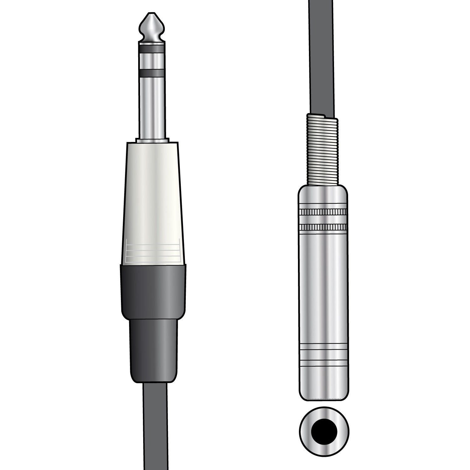 Citronic Classic Audio Lead 6.3mm Plug - 6.3mm Socket 3.0m