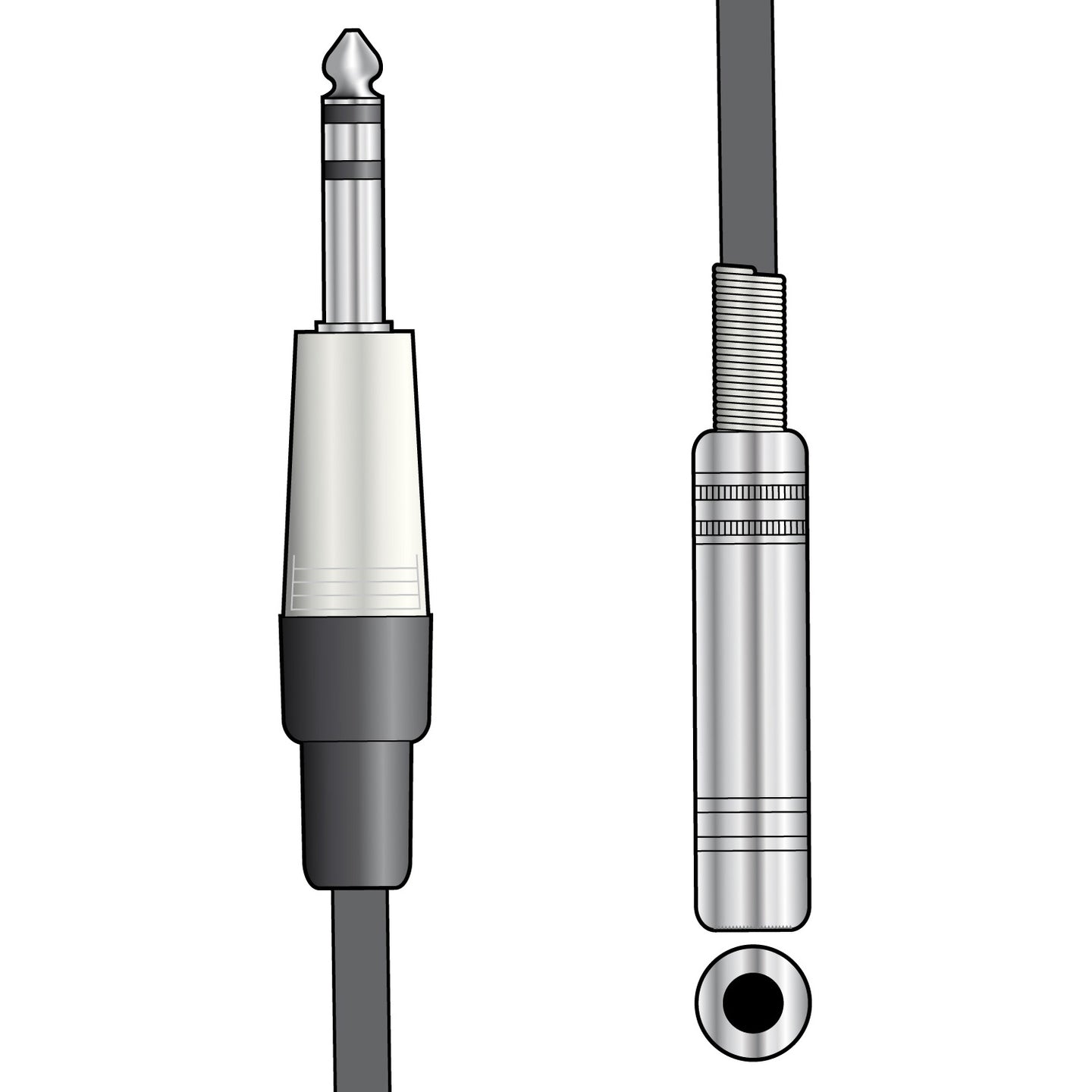 Citronic Classic Audio Lead 6.3mm Plug - 6.3mm Socket 6.0m