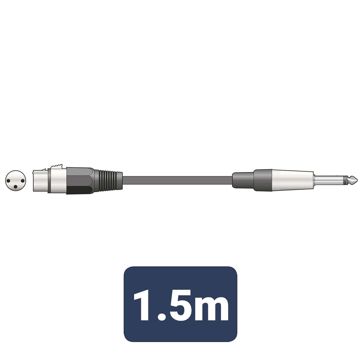 QTX Essential Microphone Lead XLR - Jack 1.5m - view 2