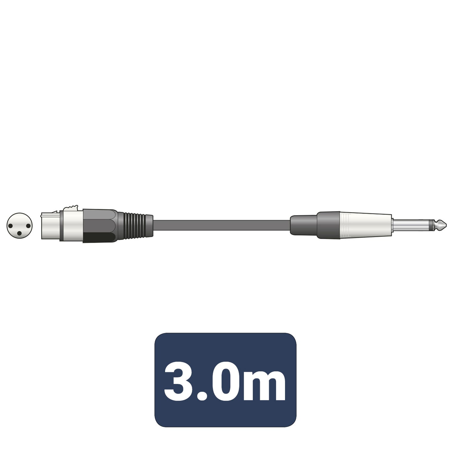 QTX Essential Microphone Lead XLR - Jack 3.0m - view 3