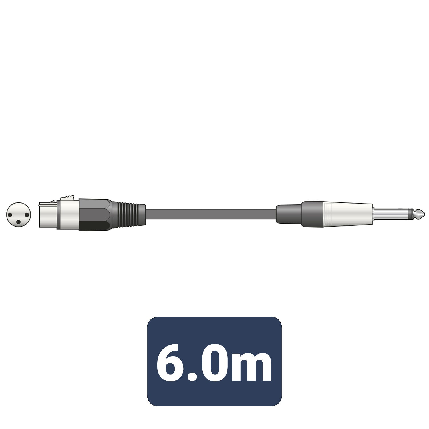 QTX Essential Microphone Lead XLR - Jack 6.0m - view 2