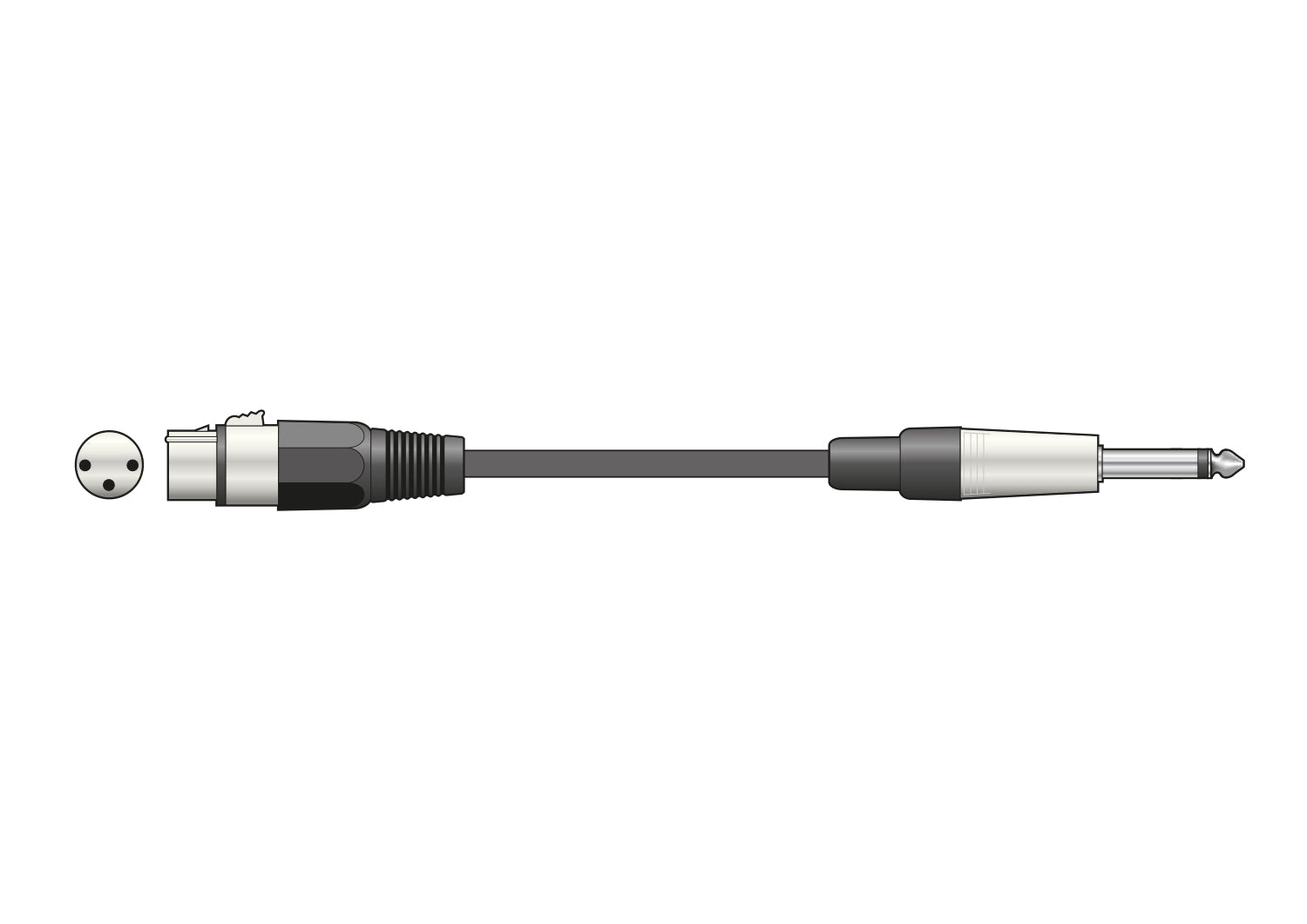 QTX Essential Microphone Lead XLR - Jack 6.0m - view 3