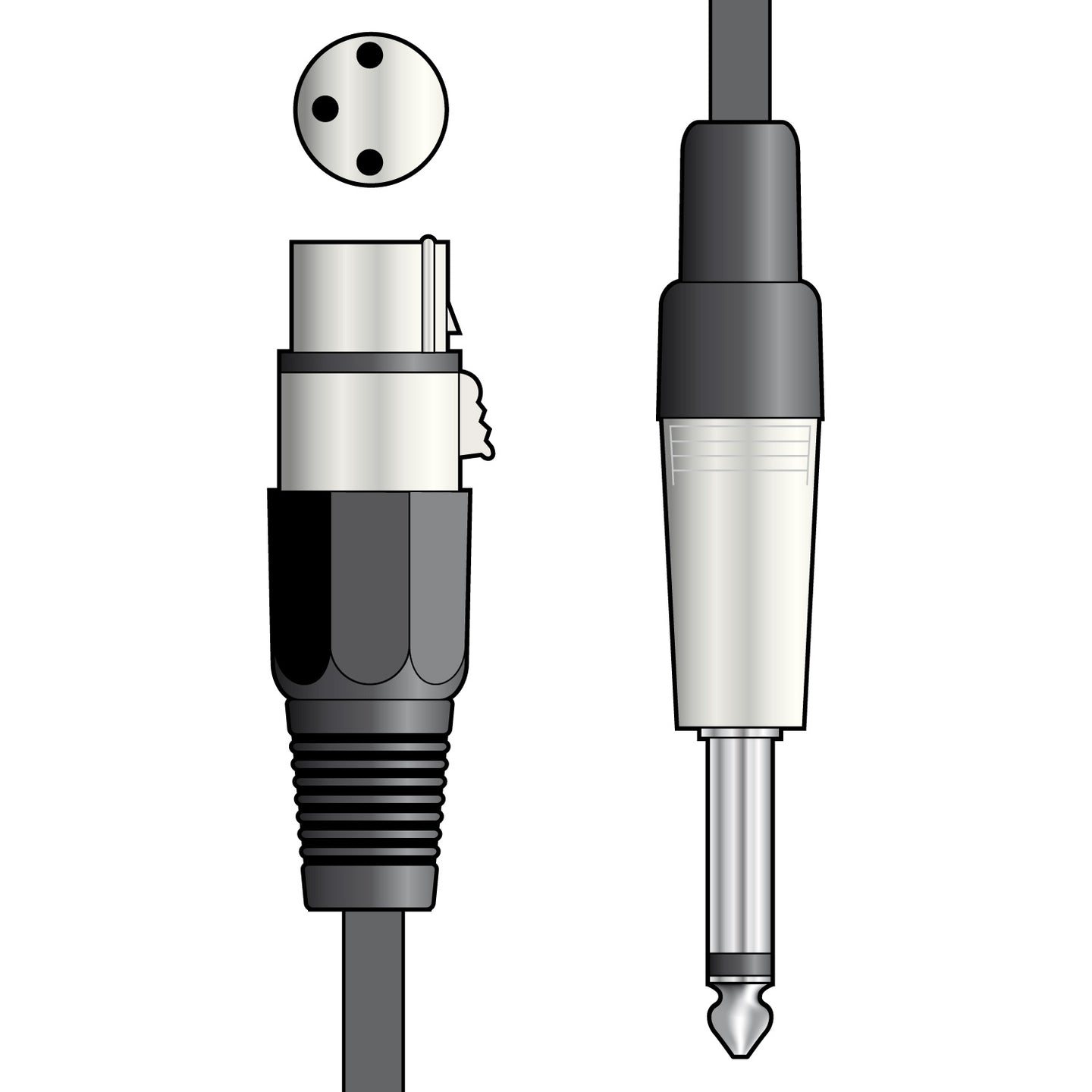 QTX Essential Microphone Lead XLR - Jack 12.0m