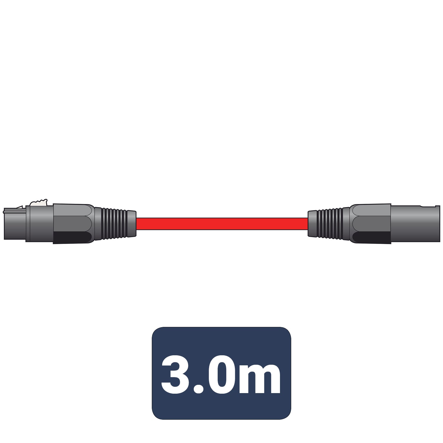 Citronic Classic Microphone Lead XLR Female - Male 3.0m Red - view 3