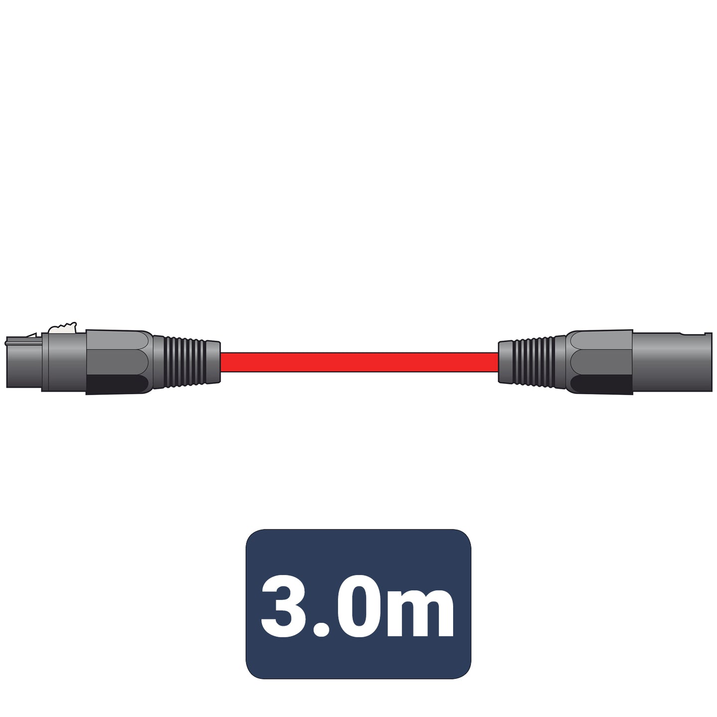Citronic Classic Microphone Lead XLR Female - Male 3.0m Red - view 3