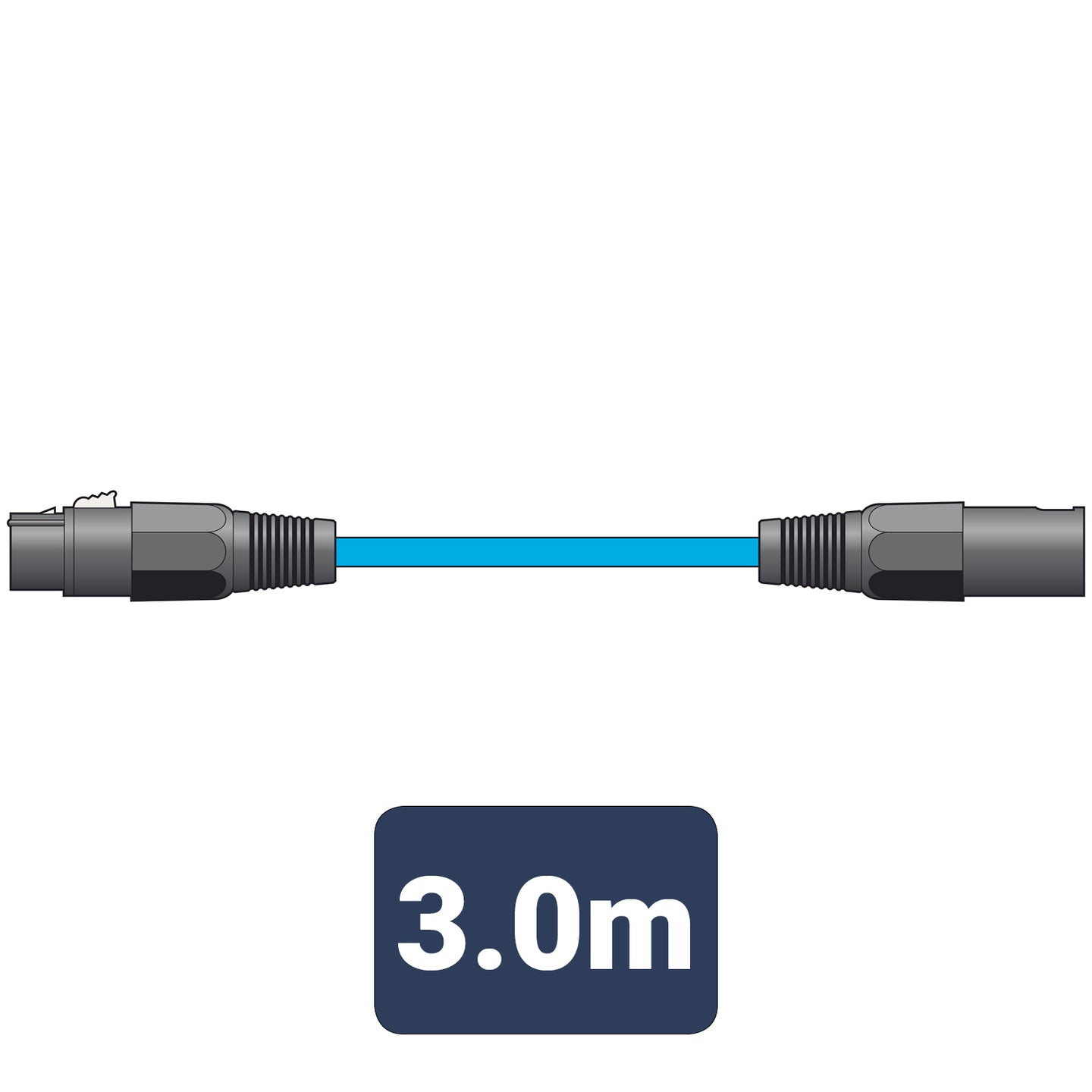 Citronic Classic Microphone Lead XLR Female - Male 3.0m Blue - view 2