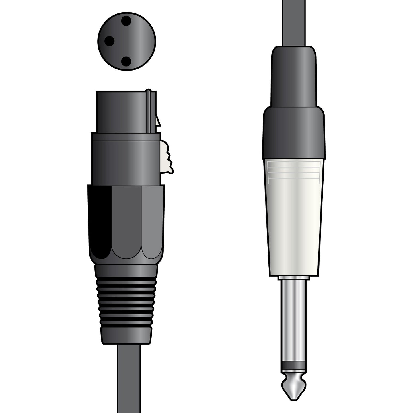 Citronic Classic Microphone Lead XLR - Jack 1.5m Black