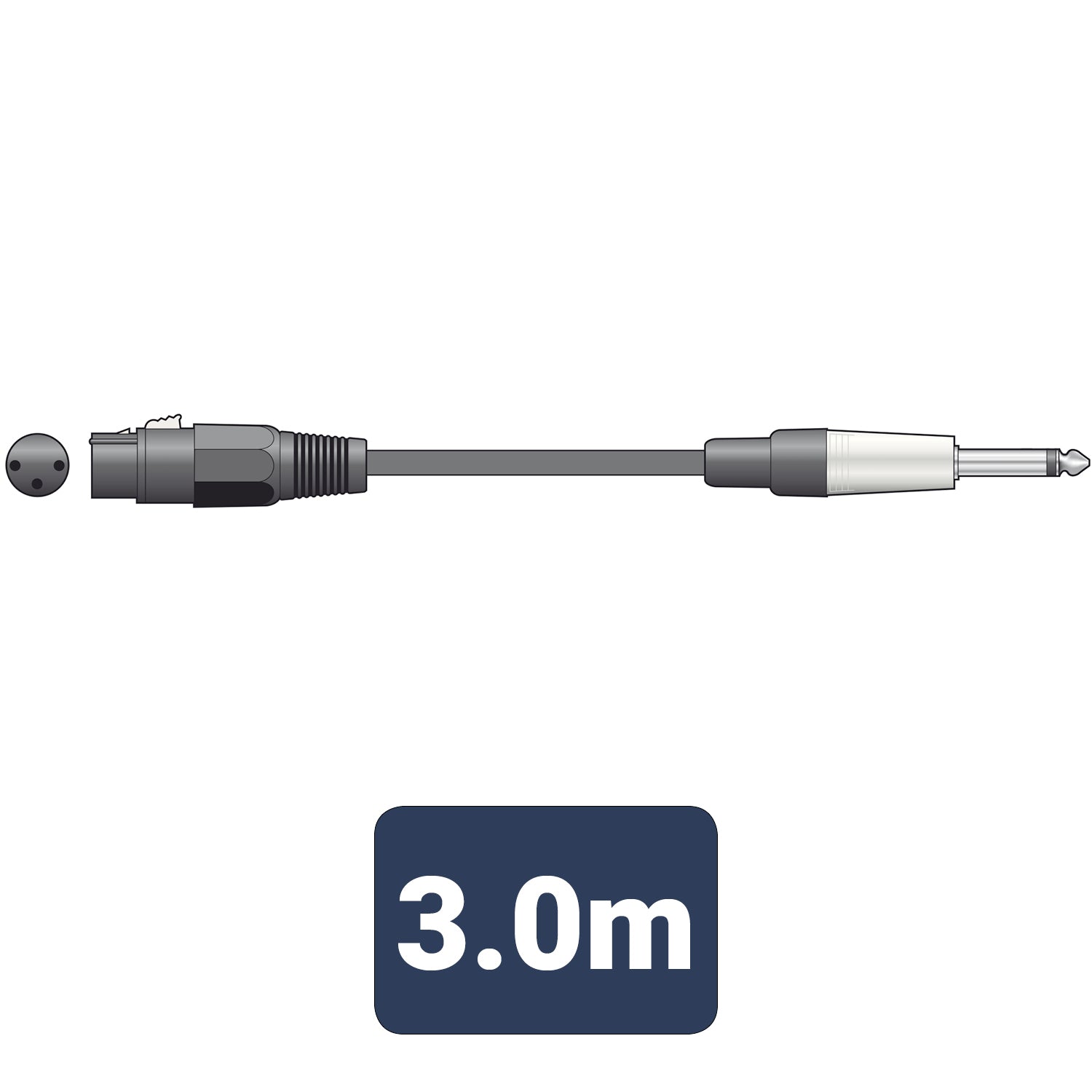 Citronic Classic Microphone Lead XLR - Jack 3.0m Black - view 2