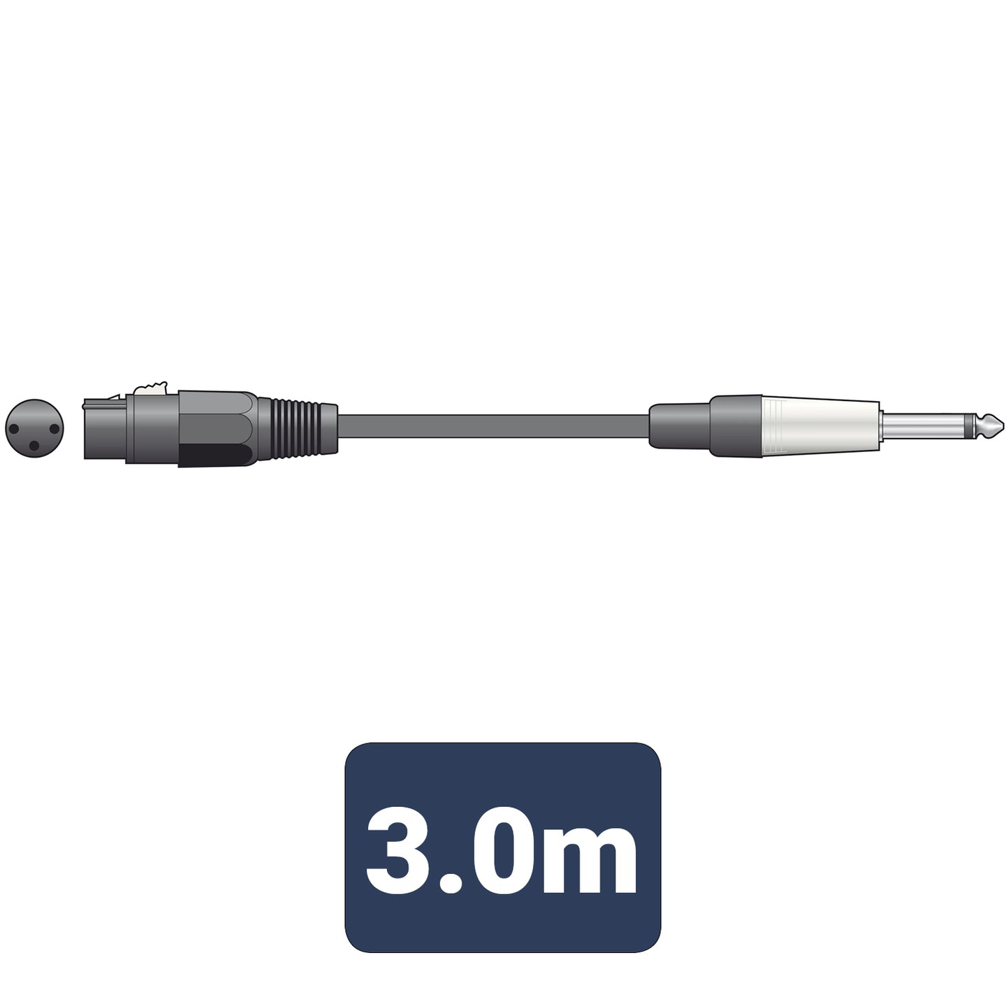 Citronic Classic Microphone Lead XLR - Jack 3.0m Black - view 2