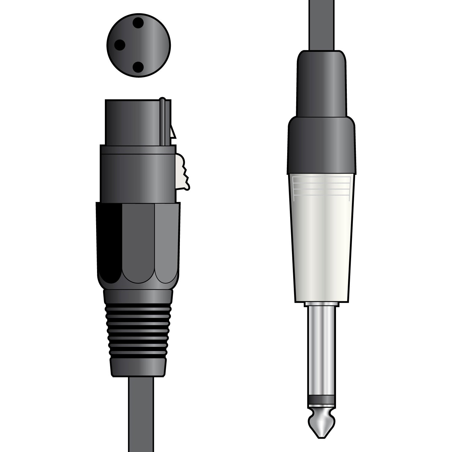 Citronic Classic Microphone Lead XLR - Jack 3.0m Black