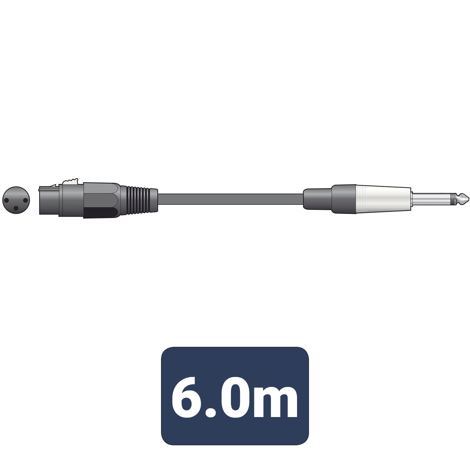 Citronic Classic Microphone Lead XLR - Jack 6.0m Black - view 3