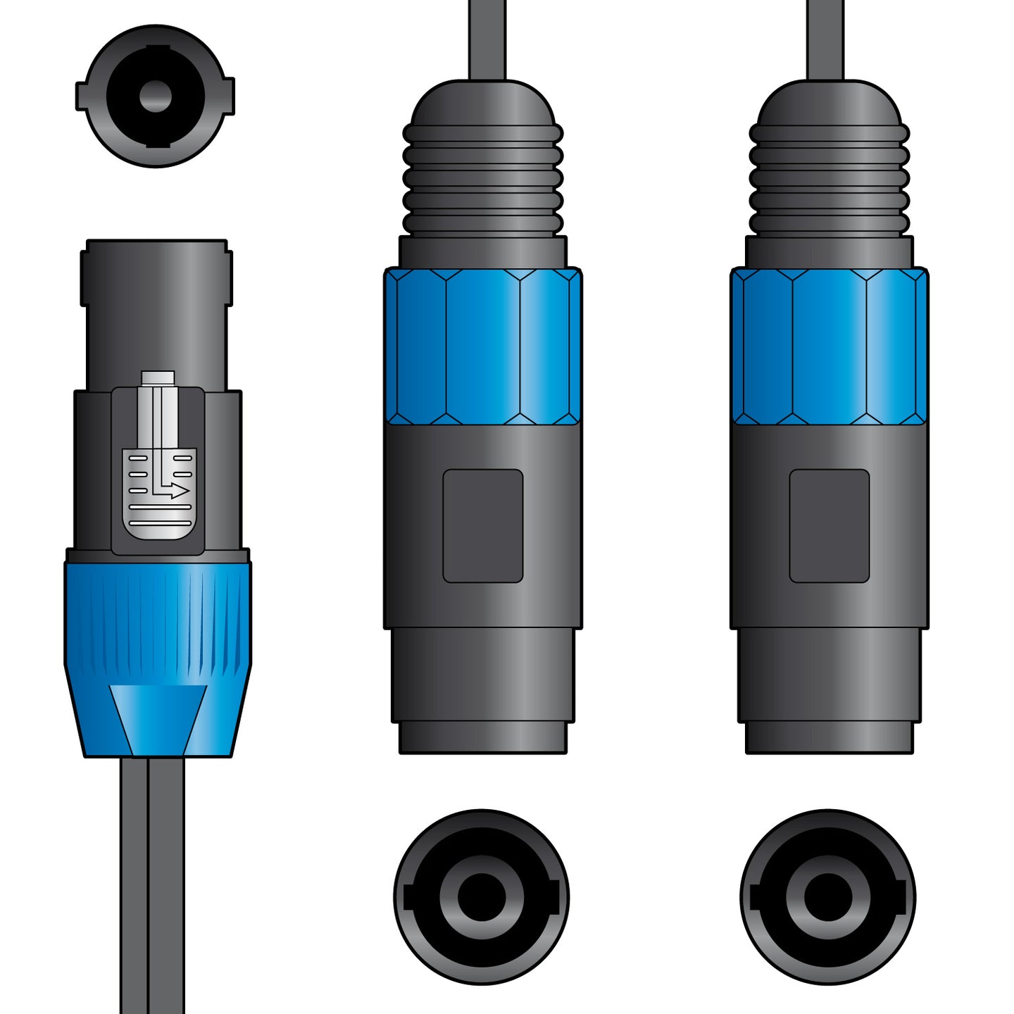 Citronic Classic Speaker Splitter Lead 0.3m