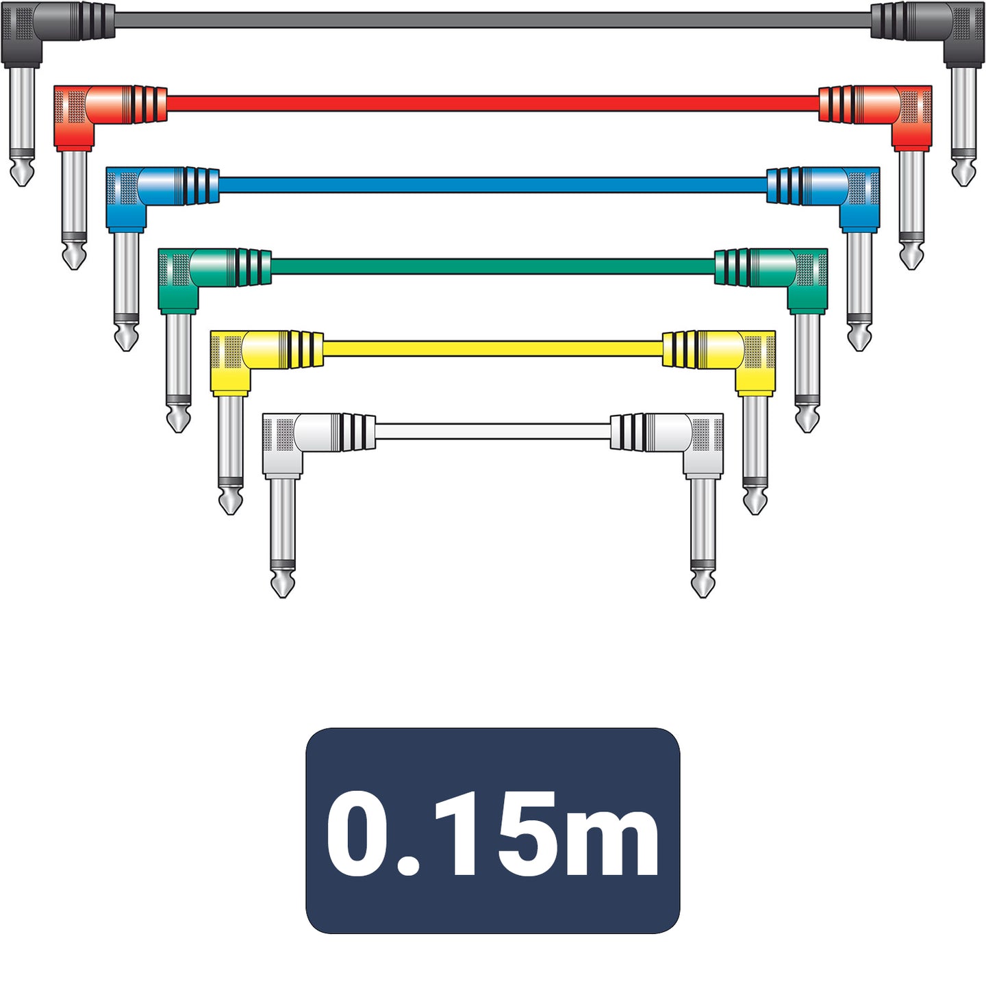 Citronic Classic Audio Patch Lead Set Multicolour 6 pcs 0.15m - view 3