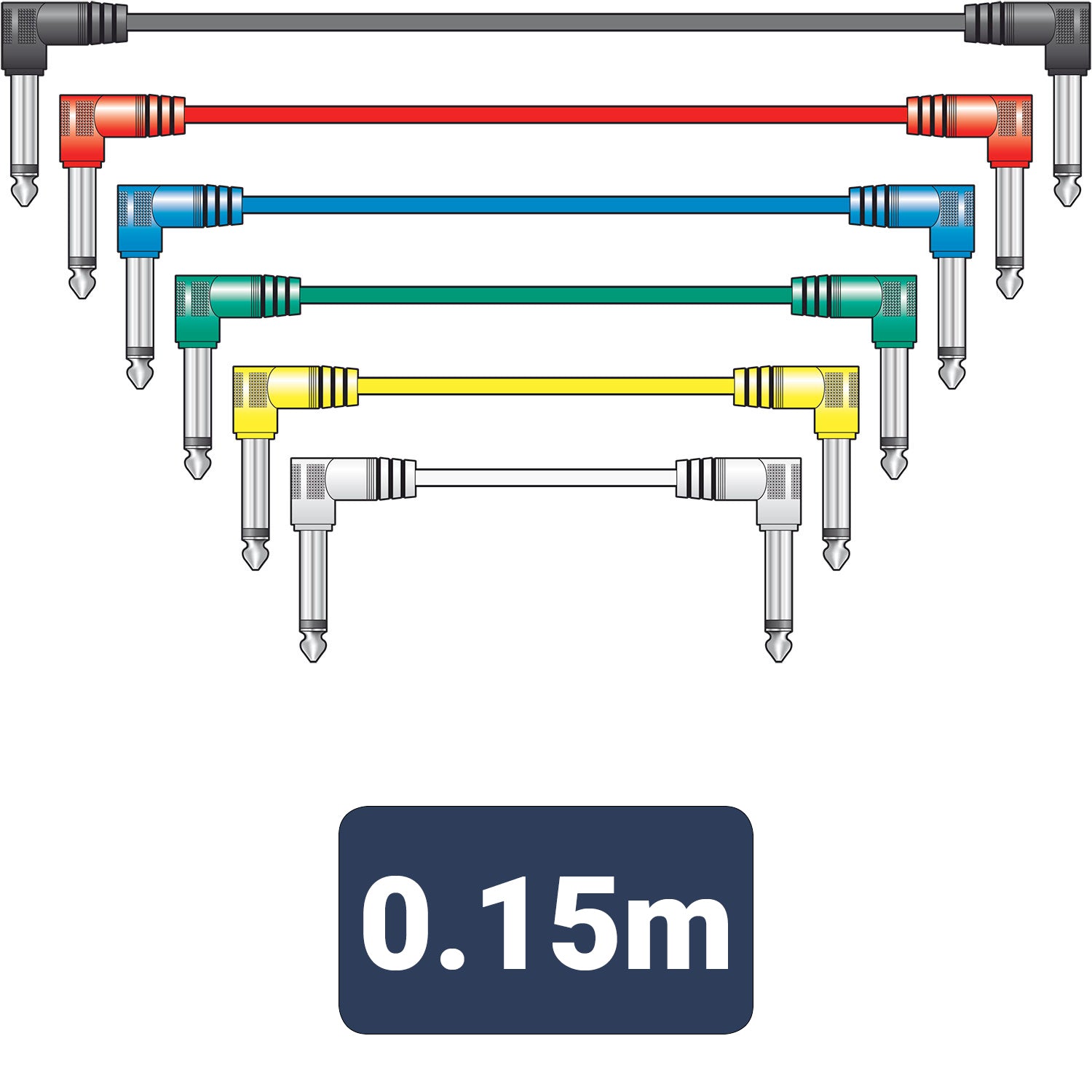 Citronic Classic Audio Patch Lead Set Multicolour 6 pcs 0.15m - view 3