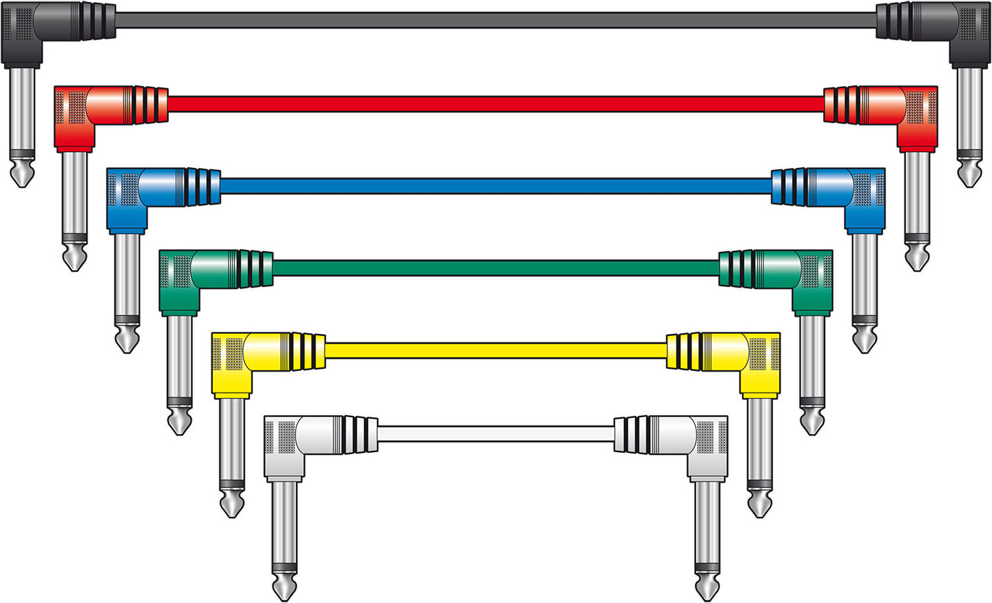 Citronic Classic Audio Patch Lead Set Multicolour 6 pcs 0.15m