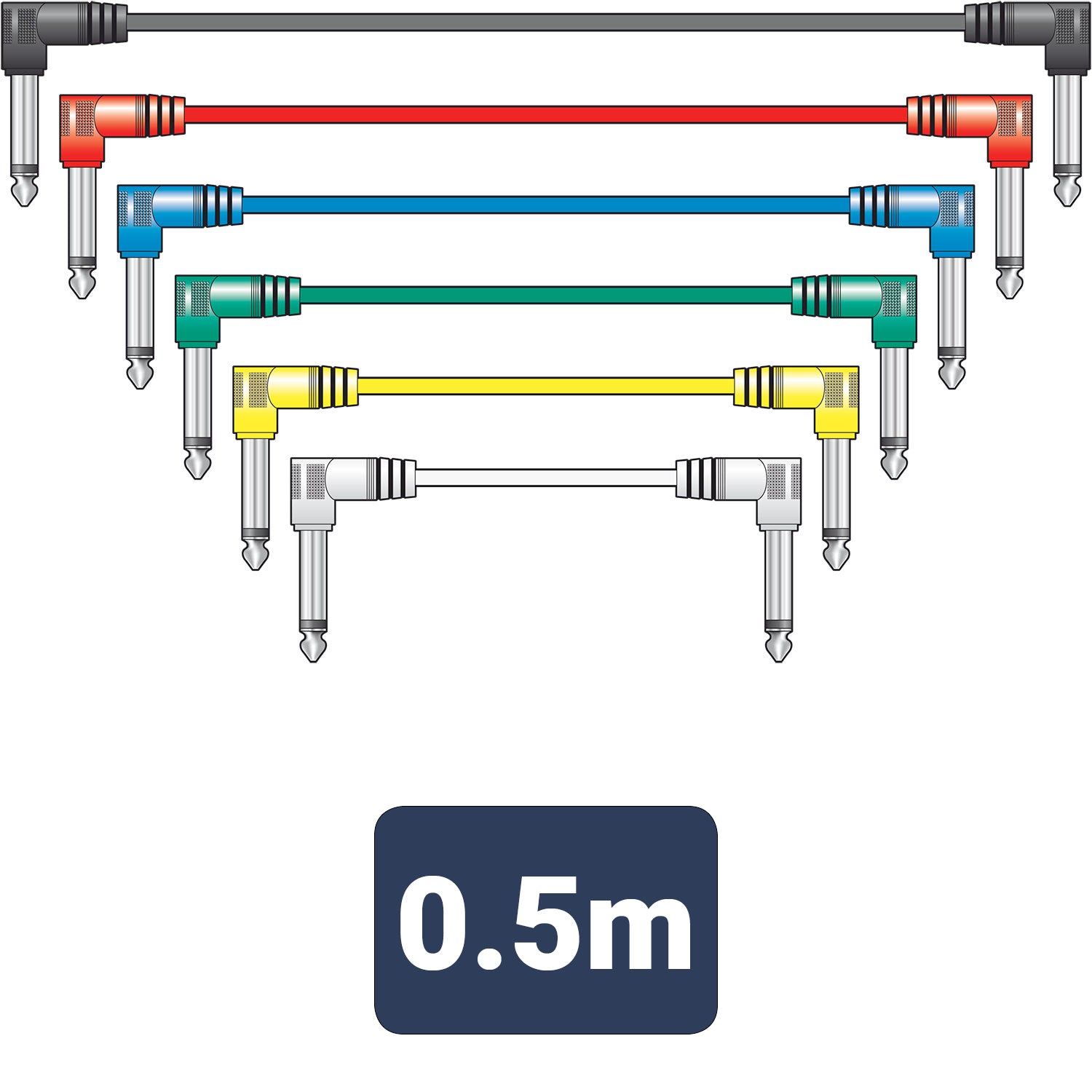Citronic Classic Audio Patch Lead Set Multicolour 6 pcs 0.5m - view 2