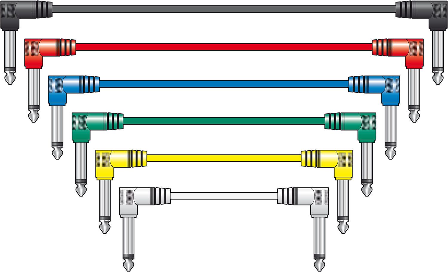 Citronic Classic Audio Patch Lead Set Multicolour 6 pcs 0.5m