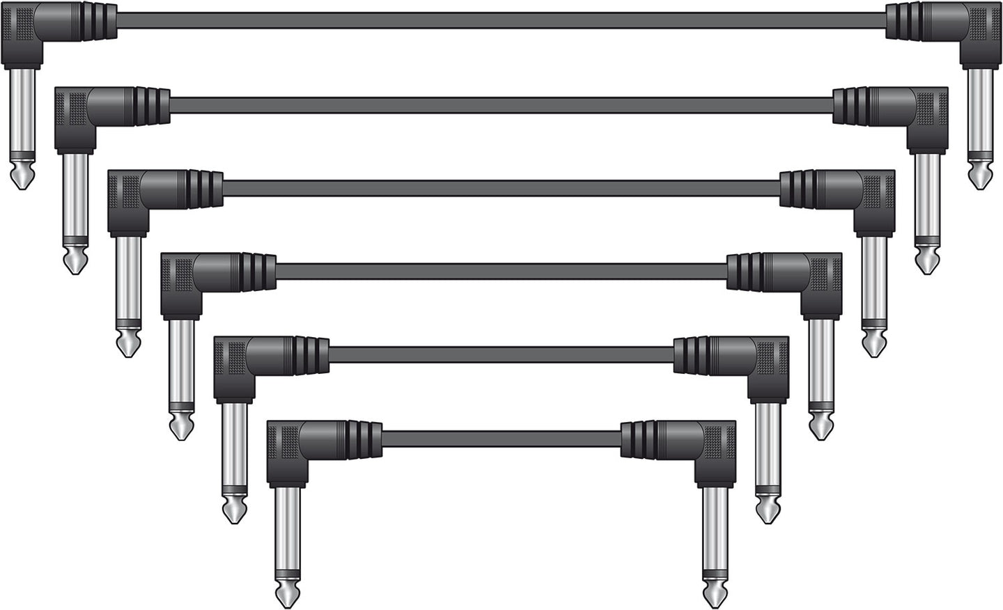 Citronic Classic Audio Patch Lead Set Black 6 pcs 1.0m