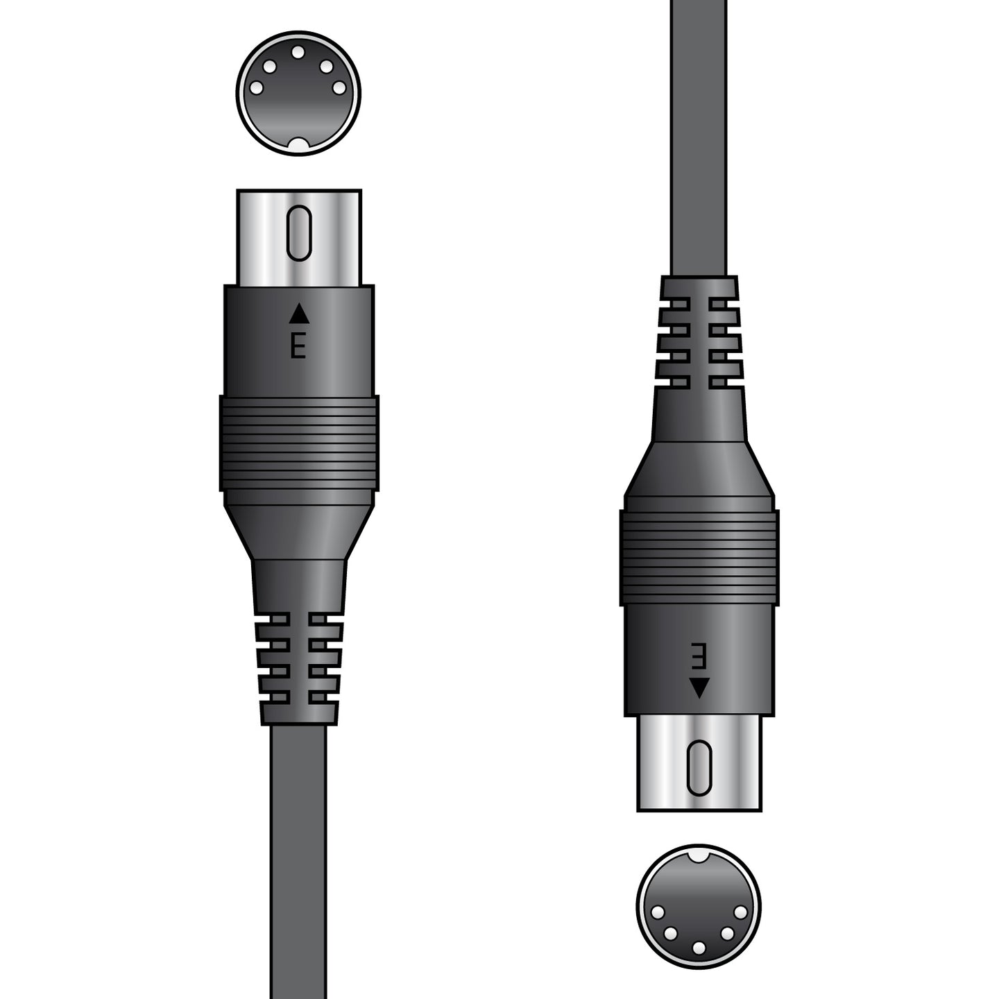 Citronic Classic Midi Lead 5 Pin Din Plug - Plug 1.5m