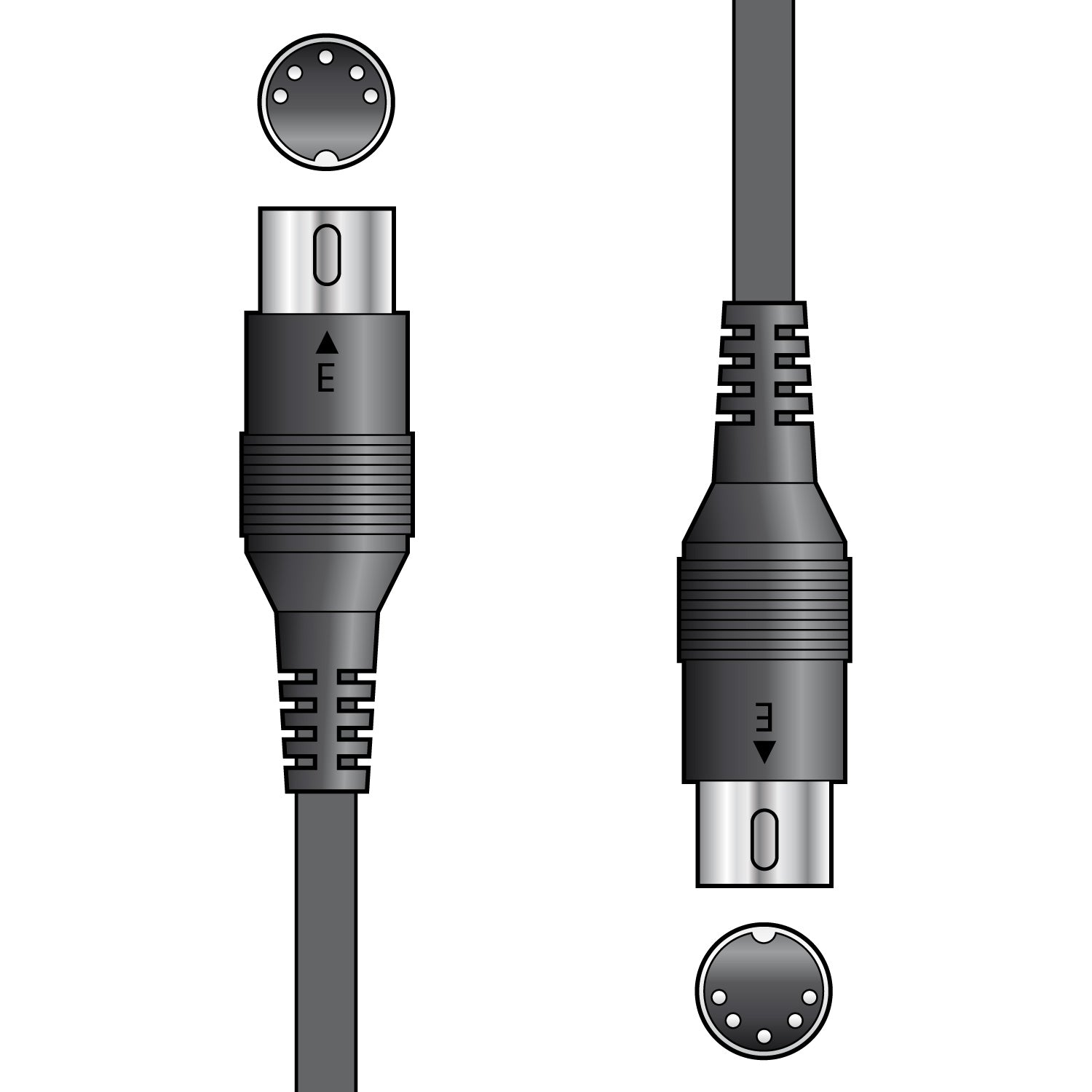 Citronic Classic Midi Lead 5 Pin Din Plug - Plug 3.0m