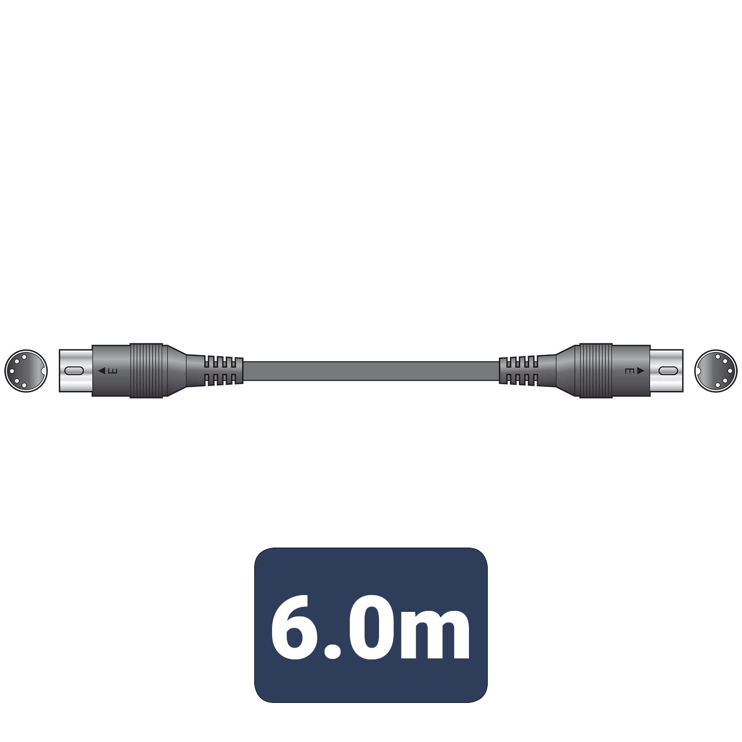 Citronic Classic Midi Lead 5 Pin Din Plug - Plug 6.0m - view 3