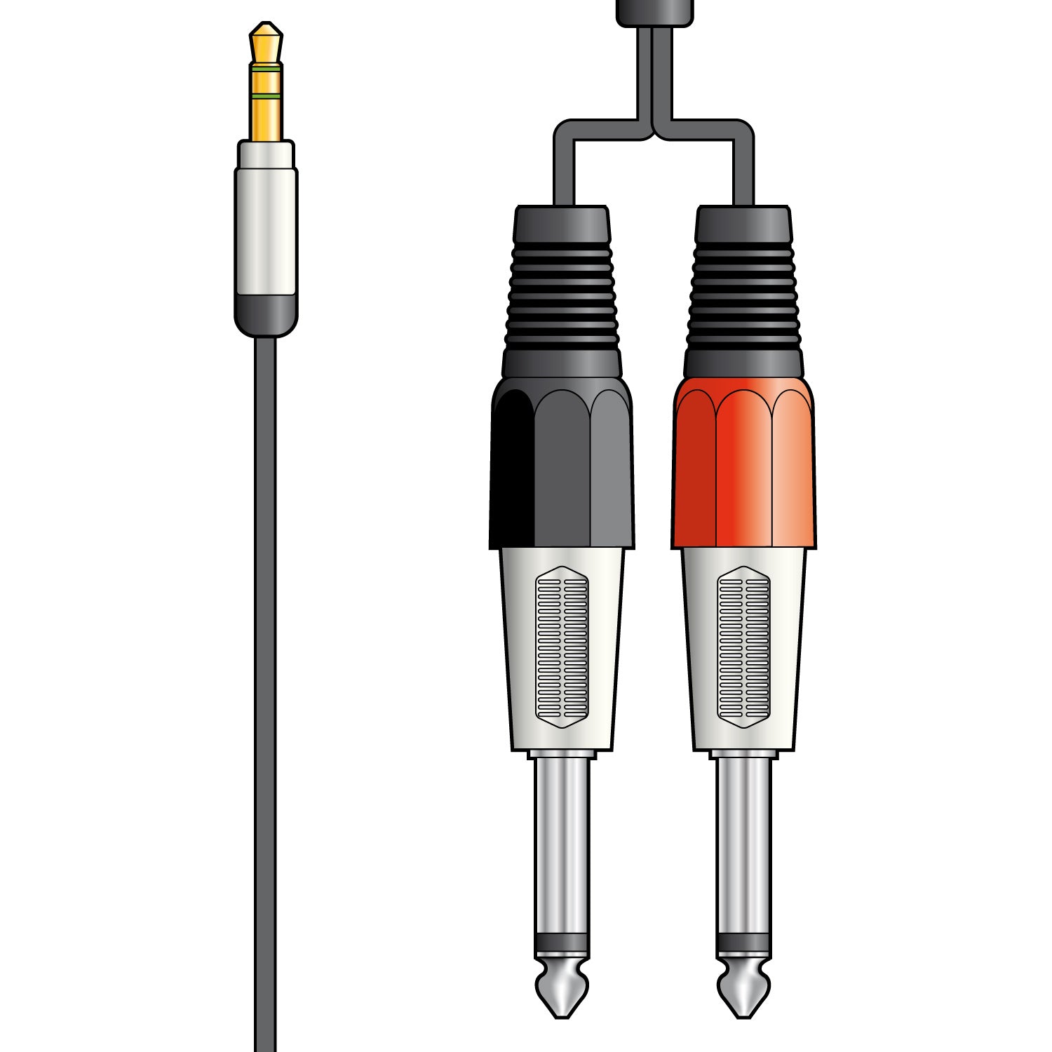 Citronic Classic Audio Lead 3.5mm Stereo Jack - 2 Mono Jack Plugs 1.5m
