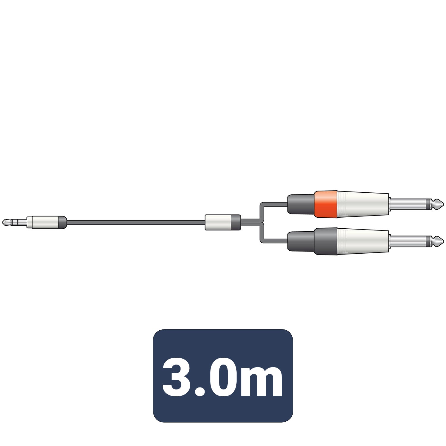 Citronic Classic Audio Lead 3.5mm Stereo Jack - 2 Mono Jack Plugs 3.0m - view 3