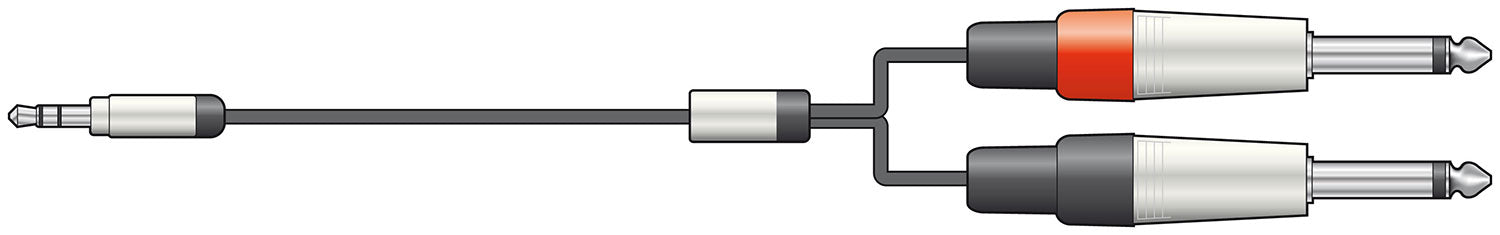Citronic Classic Audio Lead 3.5mm Stereo Jack - 2 Mono Jack Plugs 3.0m - view 2